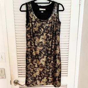 Michael Kors | Gold Black Shift Dress